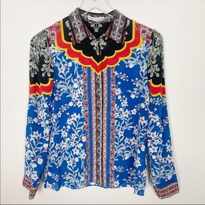 Alice and Olivia Willa Floral-Print Silk Blouse‎